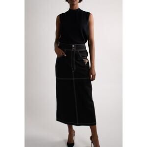Black Skirt with White Piping